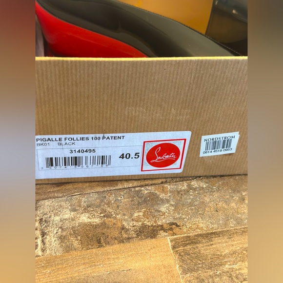 CHRISTIAN LOUBOUTIN  PIGALLE FOLLIES 100 PATENT BLACK SIZE 40.5 - Picture 9 of 9
